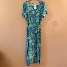 J.Jill XL Maxi Dress Floral Paisley Waist Tie New Cotton Modal picture
