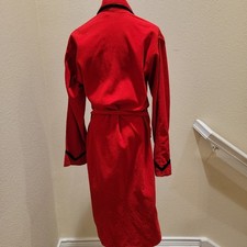 Vintage 70s Brent Red Corduroy Robe Unisex Montgomery Ward Fits Womens M picture