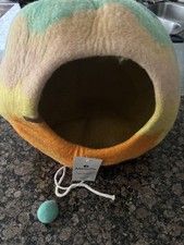 Meowfia Handmade Premium Felt Cat Cave Bed large, Tucson Sunset Merino Wool picture