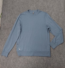 VUORI Ponto Performance Crewneck Mens Large Blue Long Sleeve Zip Pocket SPOT picture