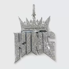 3.30Ct Round Cut Real Moissanite Customize Letter Pendant 14k White Gold Plated picture