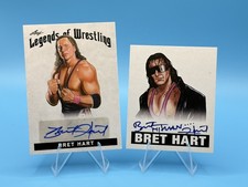 Leaf Wrestling Bret Hart 2 Card Autograph Lot 2012 Originals Plus 2018 Legends picture