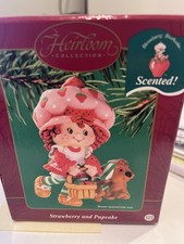 Vtg Carlton Cards 2002 Scented Strawberry Shortcake and Pupcake Ornament New 211 picture
