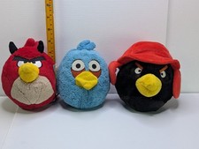 Angry Birds Plush Lot 3 Commonwealth 2010 2011 Devil Red Winter Bomb Blue RARE picture