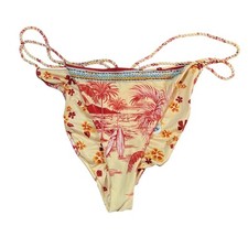 Agua Bendita Bikini Bottom AM Meline Shaka Floral Print Tropical Bead Detail XL picture