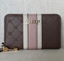 NWT Juicy Couture State Of My Heart Medium Double Zip Around Wallet-Iced Coffee picture