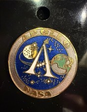 NASA Apollo Space Program Enamel Pin with Original Gift Shop Tag picture