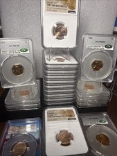 Nice Lot Of Graded Slabbed US Cents All Stacks Are Multiples. Get All You See picture
