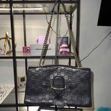 Gucci Emily Shoulder Bag Medium Black Leather picture
