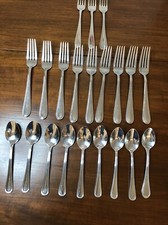 Vtg Royal Household RHH5 Lot Forks, Spoons Stainless Flatware 21 Piece Lot picture