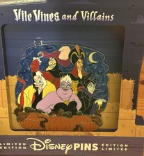 Disney Villains Jumbo Halloween Pin LE Vines and Villains MALEFICENT URSULA HOOK picture