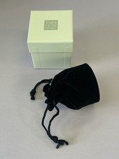 GENUINE SAKS FIFTH AVENUE BLACK VELVET DRAWSTRING POUCH & WHITE BOX RING JEWELRY picture