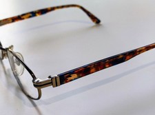Vintage LACOSTE 910 E113 Oval Eyeglass Frame Tortoise Blue Gold Made in France picture