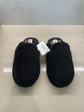 Mens Abound Robbie Black  Faux Shearling Comfort Mule Slippers Size S 7-8 GUC picture