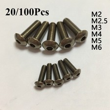 20/100 Pcs TA2 Titanium Bolt M3 M4 M5 M6 GR2 Hex Socket Bolts Button Head Screws picture