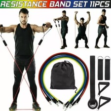 11 PCS Resistance Band Set Yoga Pilates Abs Exercise Fitness Tube Workout Bands picture