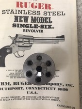 Ruger Single-Six 22WmR Revolver Stainless Fluted Cylinder Box& Manual picture