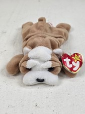 Ty  Beanie Babies Bulldog Wrinkles 1996 Retired Plush Toy Puppy P.V.C. Pellets picture