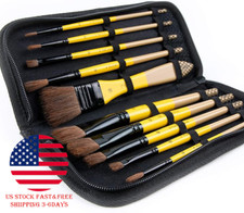 ARTIFY 10 Pieces Paint Brush Set Includes a Carrying Case Premium Nylon Hair picture
