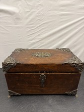 Antique Wooden Zinc Lined Humidor No Key picture