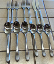 MIKASA BRYNLEY SATIN STAINLESS FLATWARE LOT OF 13 PIECES SPOONS FORKS KNIVES picture