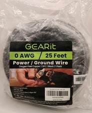 NEW Gearit 1/0 AWG OFC Wire 25Ft. Black 0 Gauge Battery Cable for Card Audio picture