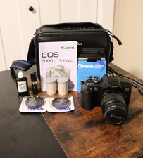 Canon EOS 5000 35mm Film Camera Bundle w/ 35-80mm Lens, Filters, Batteries & Bag picture
