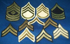 ORIGINAL GREENBACK 1920's - WW2 MISC. U.S. ARMY SLEEVE RANK CHEVRON PATCHES LOT picture
