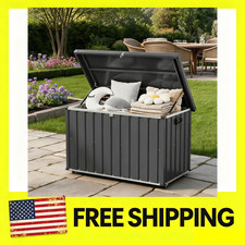 120-200 Gallon Heavy-Duty Galvanized Steel Waterproof Metal Deck Box W/Lockable picture