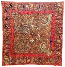 Museum Q Antique 19th Cent. Kashmiri Hand Made Paisley Wool Shawl picture
