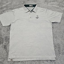 VTG Peter Millar Pinehurst 1895 Golf Polo Shirt Mens L Striped Cotton Korea picture