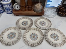 Set Of 5 VTG Limoges Lyric Bread & Butter Plates 22K Warranted Gold Filigree Rim picture
