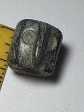 Pre-contact Native American Carved Owl Effigy Bead Maskette, Iroquois, Seneca picture