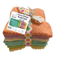 Eleganceinlife 12pc Wash Cloth 100% Cotton 11 in x 11 in Assorted Color picture
