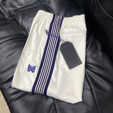 Men Women Quality Black Embroidered Needles Track Pants Classic Stripe Trousers picture