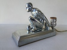 SARSAPARILLA VINTAGE 1986 ART DECO CHROME MALE FIGURE DISC LAMP MODEL #149 picture
