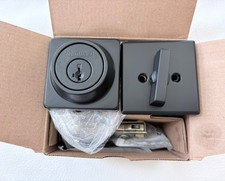 Kwikset 660SQT Deadbolt Matte Black Square Keyed Entry SmartKey Secure Lock picture