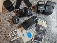 Minolta X-700 MPS 35mm SLR Film Camera w/ Extra Lens Flash Instruction Book VTG picture