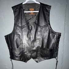 Milwaukee Leather Motorcycle Riding Vest Size 56 (5XL). Used Like New See Pics picture