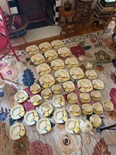 Antique W.H. Grindley England Art Deco Hand Painted Cottage China Set 50 piece picture