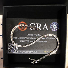 GRA 925 Sterling Silver Moissanite Tennis Bracelet 7.5 2mm picture