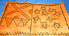 VINTAGE 1930s TAPAS CLOTH HANDMADE FROM TREE BARK SOLOMON ISLANDS 36 X 22 INCH picture