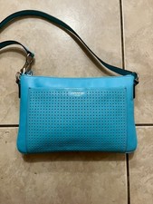 COACH Legacy Perforated Leather EW Swingpack Crossbody Bag Turquoise Blue 48979 picture