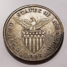 1908-S Philippines Peso Silver .5144 ASW - Original XF - KM172 - SKU-Q5358 picture