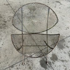 Vintage Maurizio Orange Slice Clam Shell Patio MCM TEMPESTINI Wrought Iron Chair picture
