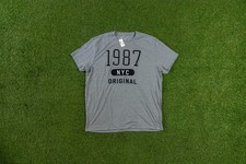  Aeropostale NYC 1987 Embroidered T Shirt Gray Size XXL picture