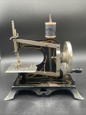 Antique German Toy Sewing Machine Art Deco Casige Geometric Decals AS IS picture