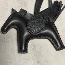 Hermes Pegase PM Pegasus Alligator Skin Black Horse Bag Charm Bag Accessory picture