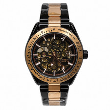 Invicta Objet D Art Mens 43mm Automatic Skeleton Black Rose Gold Watch New 69598 picture