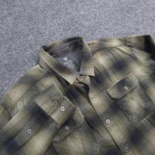 Kuhl Shirt Mens L Tan Plaid Dillingr Flannel Hiking Camp Outdoors Lodge 7186 picture